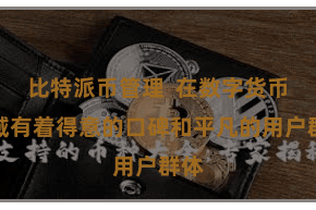 比特派币管理  在数字货币领域有着得意的口碑和平凡的用户群体
